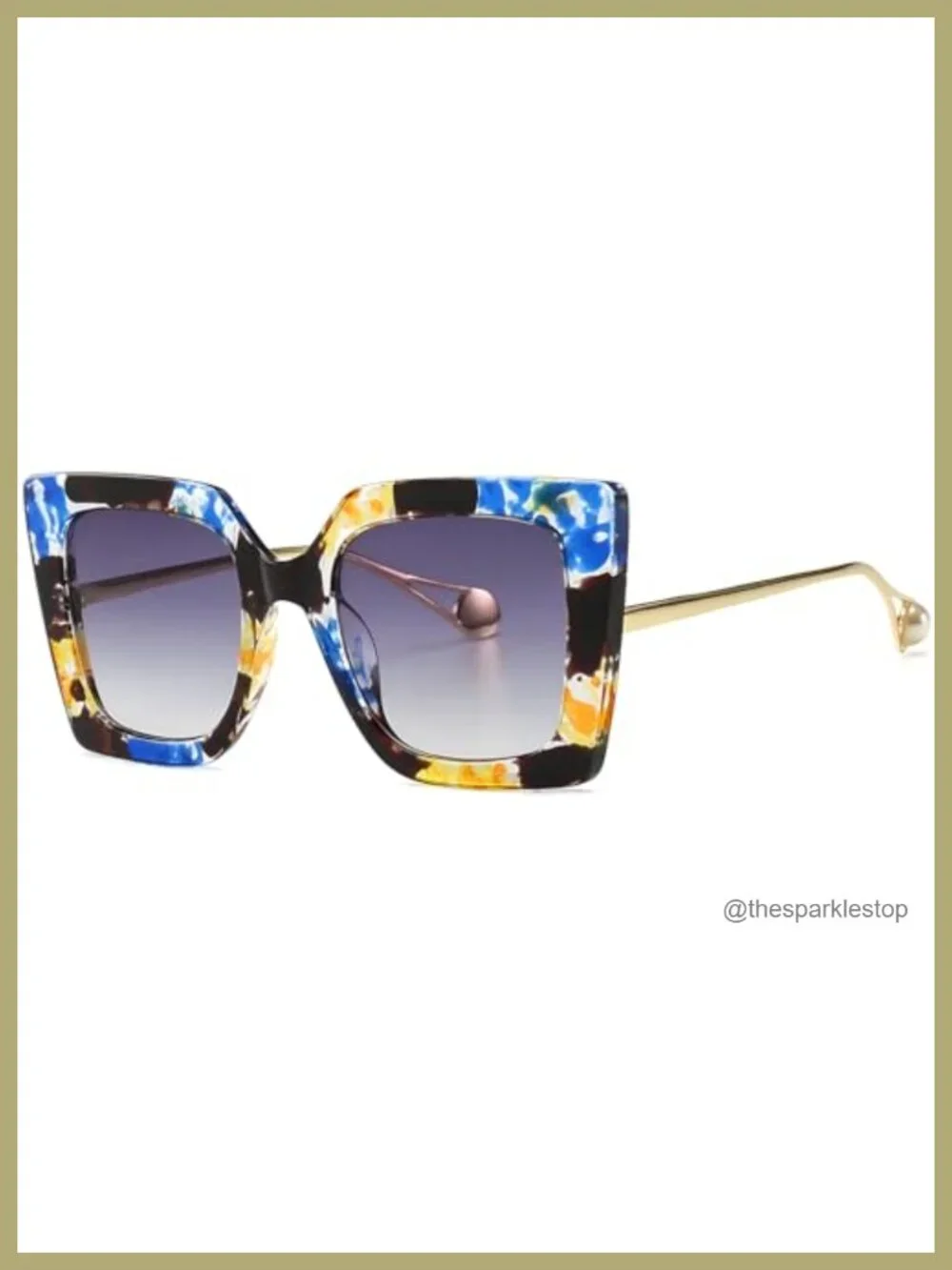 Oversized Retro Square Frame Sunglasses UV400 Protection Women's Fashion Shades